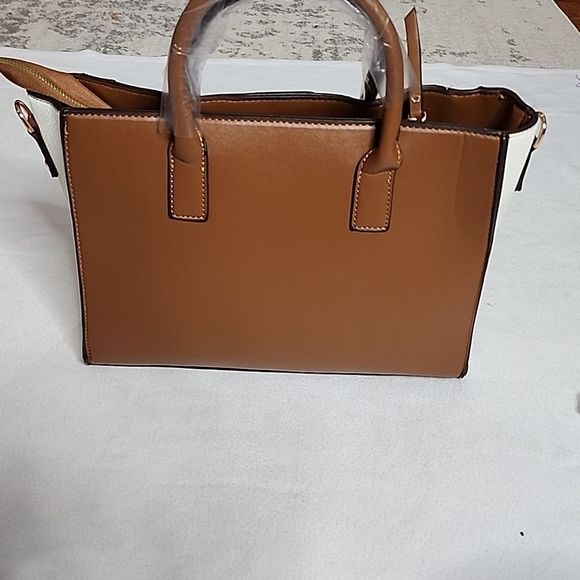 Adrienne Vittadini Women's Capri Collection Satchel Bag NC3 Natural/Bone OS - Picture 3 of 10